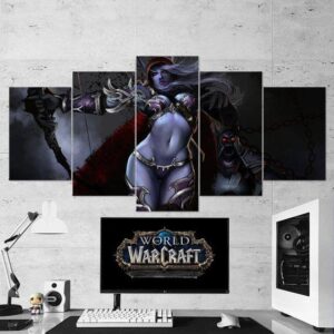 World Of Warcraft Sylvanas Windrunner 04 - Gaming 5 Panel Canvas Art Wall Decor