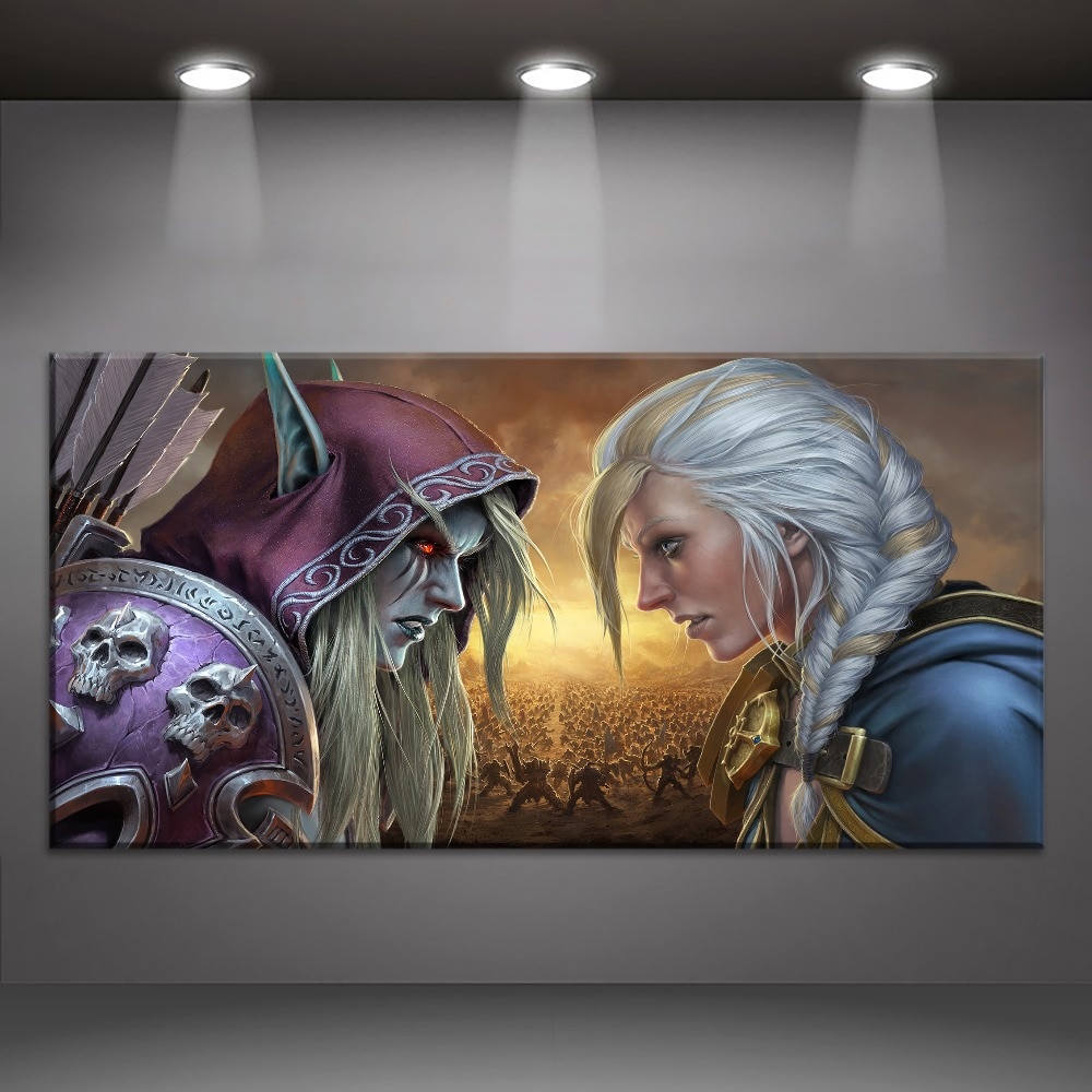 World Of Warcraft Sylvanas Windrunner Jaina Proudmoore Gaming 1 Piece - 5 Panel Canvas Art Wall Decor World Of Warcraft Sylvanas Windrunner Jaina Proudmoore Gaming 1 Piece - 5 Panel Canvas Art Wall Decor