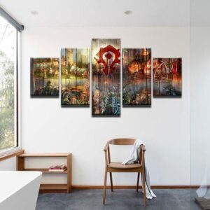 World Of Warcraft - Gamming 5 Panel Canvas Art Wall Decor