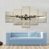 World War Ii Era Heavy Bomber Front View - Airplane 5 Panel Canvas Art Wall Decor