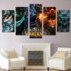World Warcraft Character - Gaming 5 Panel Canvas Art Wall Decor