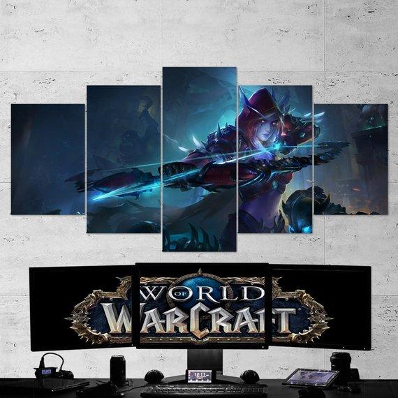 World of Warcraft Sylvanas Windrunner 06- Gaming 5 Panel Canvas Art Wall Decor World of Warcraft Sylvanas Windrunner 06- Gaming 5 Panel Canvas Art Wall Decor