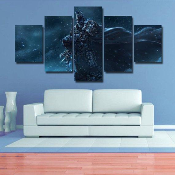Wrath Of The Lich King - Gaming 5 Panel Canvas Art Wall Decor Wrath Of The Lich King - Gaming 5 Panel Canvas Art Wall Decor