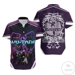 Wu Tang Clan Cream Led Light Logo Hawaiian Shirt