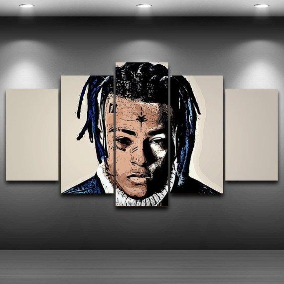 Xxxtentacion 02 - Famuos Person 5 Panel Canvas Art Wall Decor Xxxtentacion 02 - Famuos Person 5 Panel Canvas Art Wall Decor