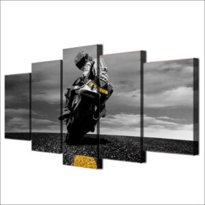 Yamaha Sportbike Racing Rossi Motorcycle 1 - Sport 5 Panel Canvas Art Wall Decor