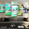 Yatch In A Bottle - Wine 5 Panel Canvas Art Wall Decor