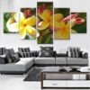 Yellow Flowers - Nature 5 Panel Canvas Art Wall Decor