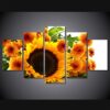 Yellow Sunflower - Nature 5 Panel Canvas Art Wall Decor