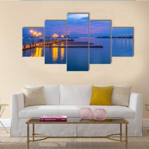 Yixing Shiqiao Lake View - Nature 5 Panel Canvas Art Wall Decor