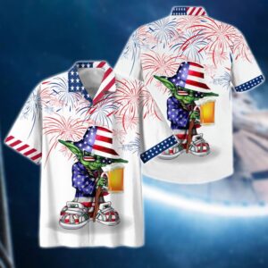 Yoda With Beer America Hawaiian Shirt – Limited Edition