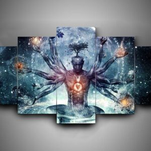 Yoga 1 - Sport 5 Panel Canvas Art Wall Decor