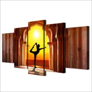Yoga In The Temple - Sport 5 Panel Canvas Art Wall Decor