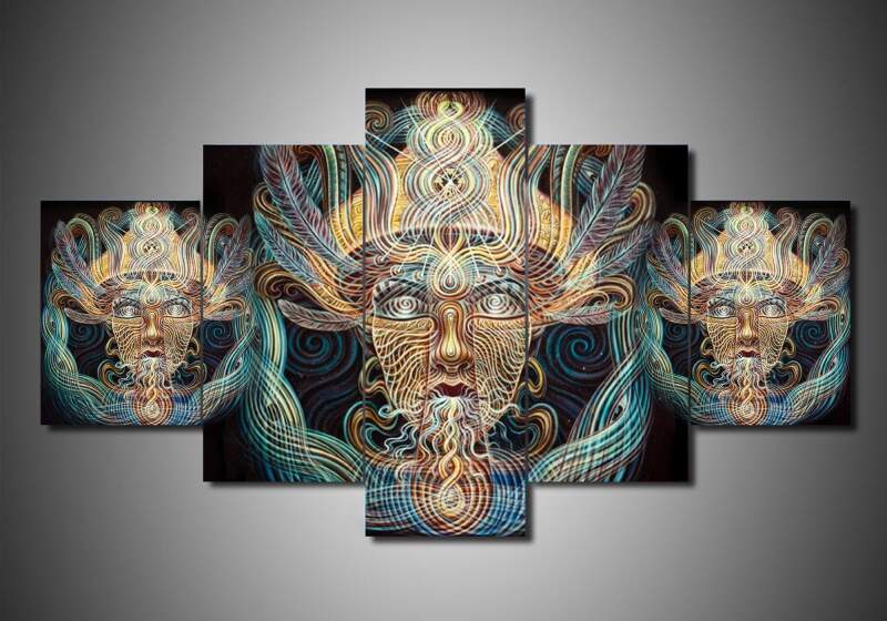 Yoga - Abstract 5 Panel Canvas Art Wall Decor Yoga - Abstract 5 Panel Canvas Art Wall Decor
