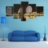 Yokohama Skyline At Minato Mirai Area At Night View - Nature 5 Panel Canvas Art Wall Decor