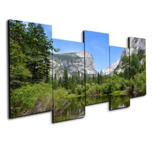 Yosemite Forest - Nature 5 Panel Canvas Art Wall Decor