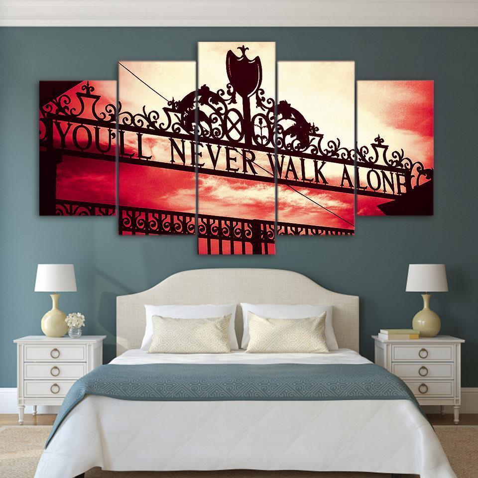 You Will Never Walk Alone Liverpool FC Anthem Sport - 5 Panel Canvas Art Wall Decor You Will Never Walk Alone Liverpool FC Anthem Sport - 5 Panel Canvas Art Wall Decor