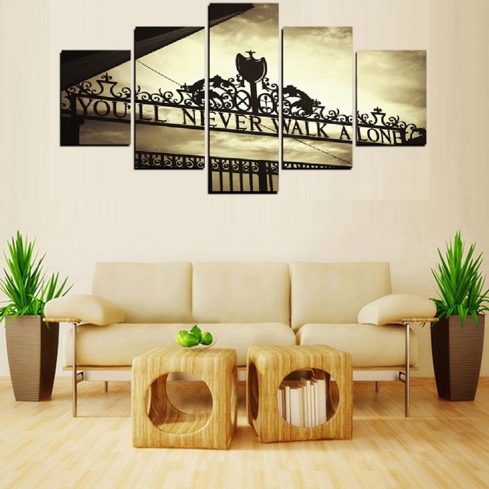 You Will Never Walk Alone - Abstract 5 Panel Canvas Art Wall Decor You Will Never Walk Alone - Abstract 5 Panel Canvas Art Wall Decor