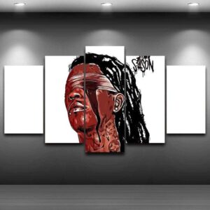 Young Thug Rock Singer - Music 5 Panel Canvas Art Wall Decor