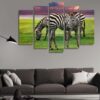 Zebra 01 - Animal 5 Panel Canvas Art Wall Decor
