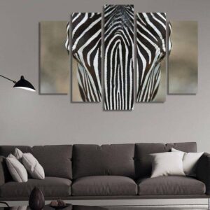 Zebra Horse - Animal 5 Panel Canvas Art Wall Decor