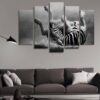 Zebra Wounded - Animal 5 Panel Canvas Art Wall Decor