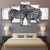 Zebras Horses - Animal 5 Panel Canvas Art Wall Decor