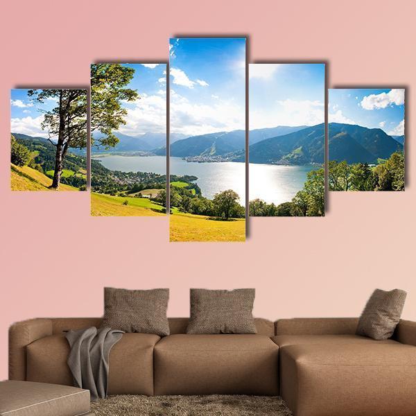 Zeller Lake In Salzburg Austria - Nature 5 Panel Canvas Art Wall Decor Zeller Lake In Salzburg Austria - Nature 5 Panel Canvas Art Wall Decor
