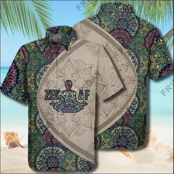 Zen Af Yoga Hawaiian Shirt Summer Button Up Zen Af Yoga Hawaiian Shirt Summer Button Up