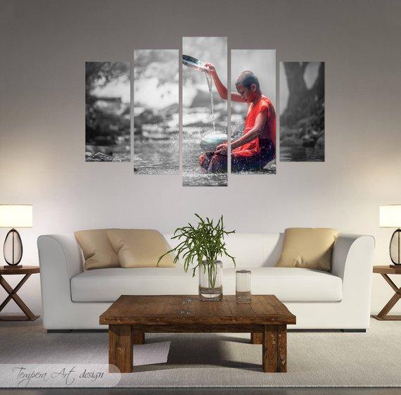 Zen - Abstract 5 Panel Canvas Art Wall Decor Zen - Abstract 5 Panel Canvas Art Wall Decor