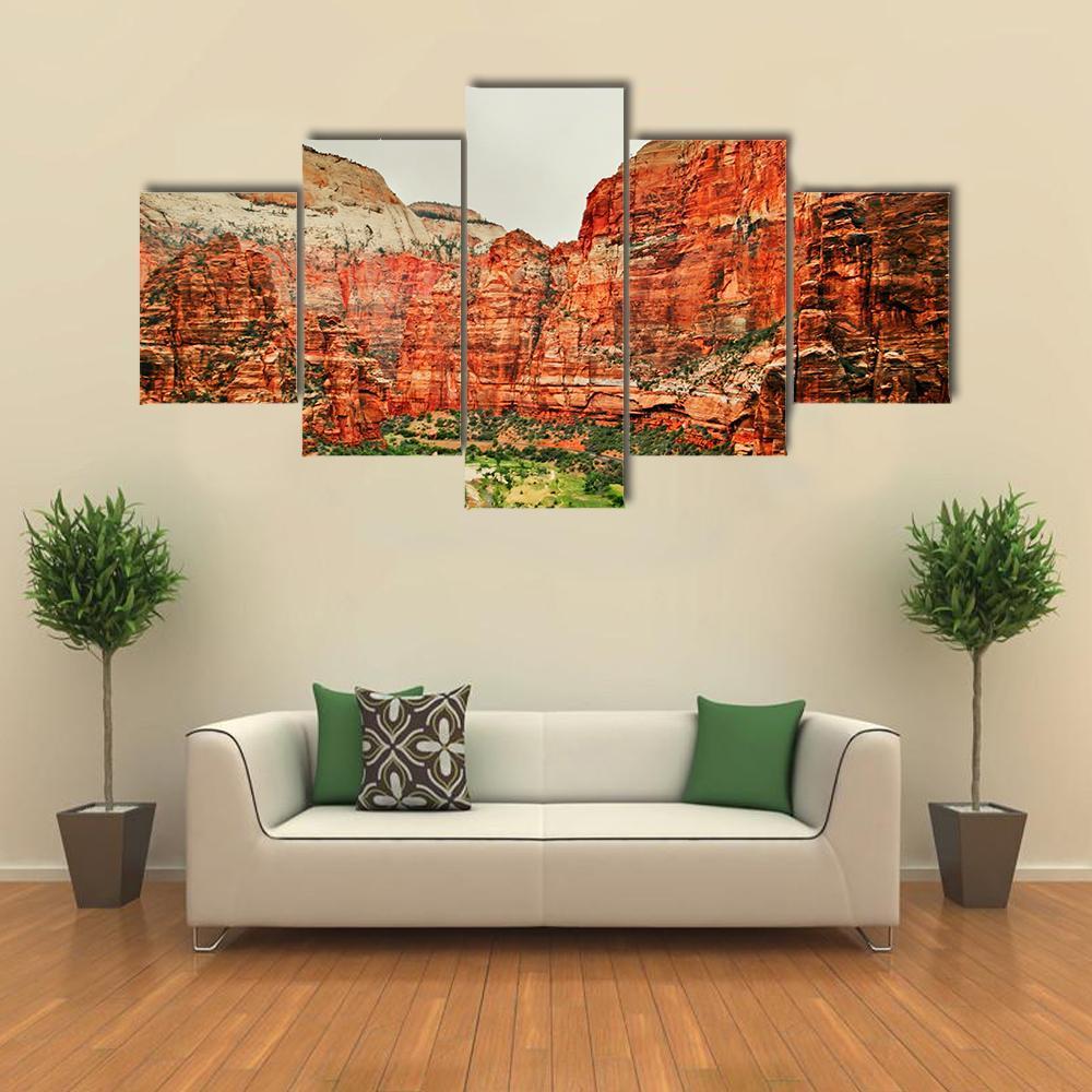 Zion National Park - Nature 5 Panel Canvas Art Wall Decor Zion National Park - Nature 5 Panel Canvas Art Wall Decor
