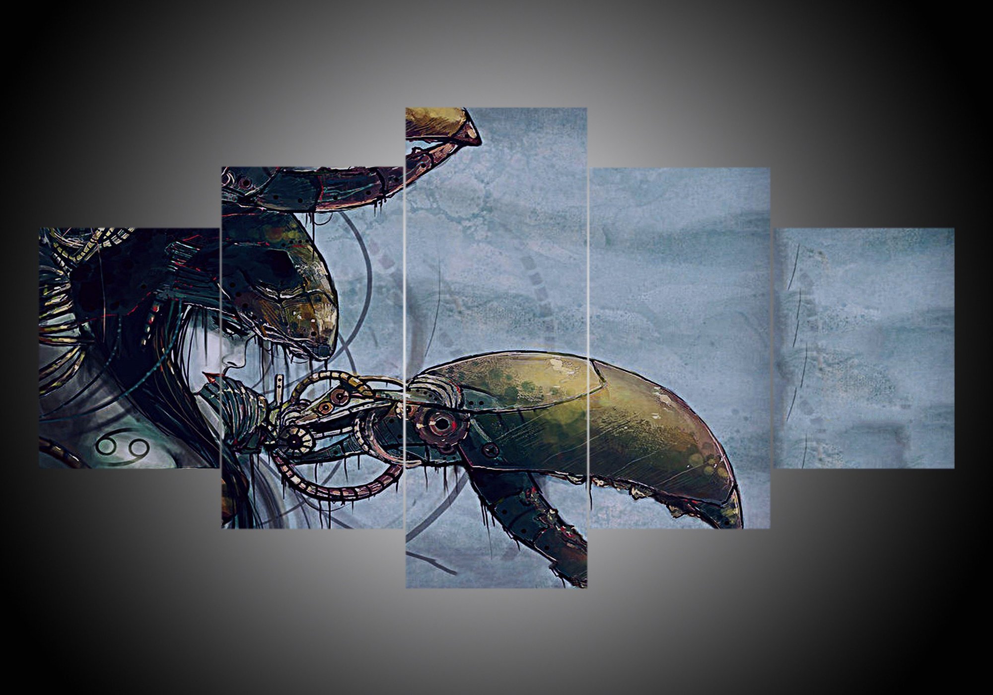 Zodiac - Cancer - Abstract 5 Panel Canvas Art Wall Decor Zodiac - Cancer - Abstract 5 Panel Canvas Art Wall Decor