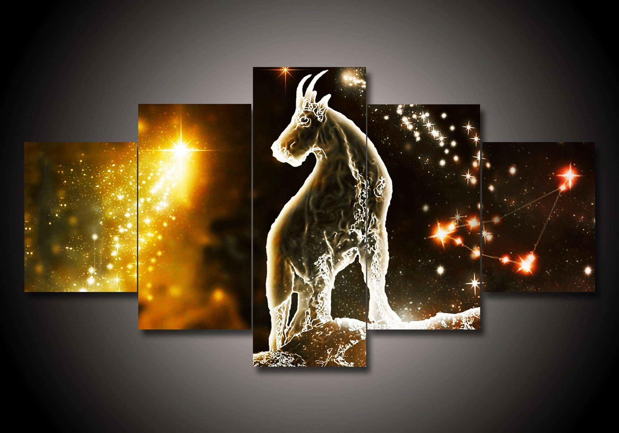 Zodiac - Capricorn #1 - Abstract 5 Panel Canvas Art Wall Decor Zodiac - Capricorn #1 - Abstract 5 Panel Canvas Art Wall Decor