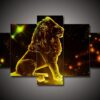 Zodiac - Leo #1 - Abstract 5 Panel Canvas Art Wall Decor