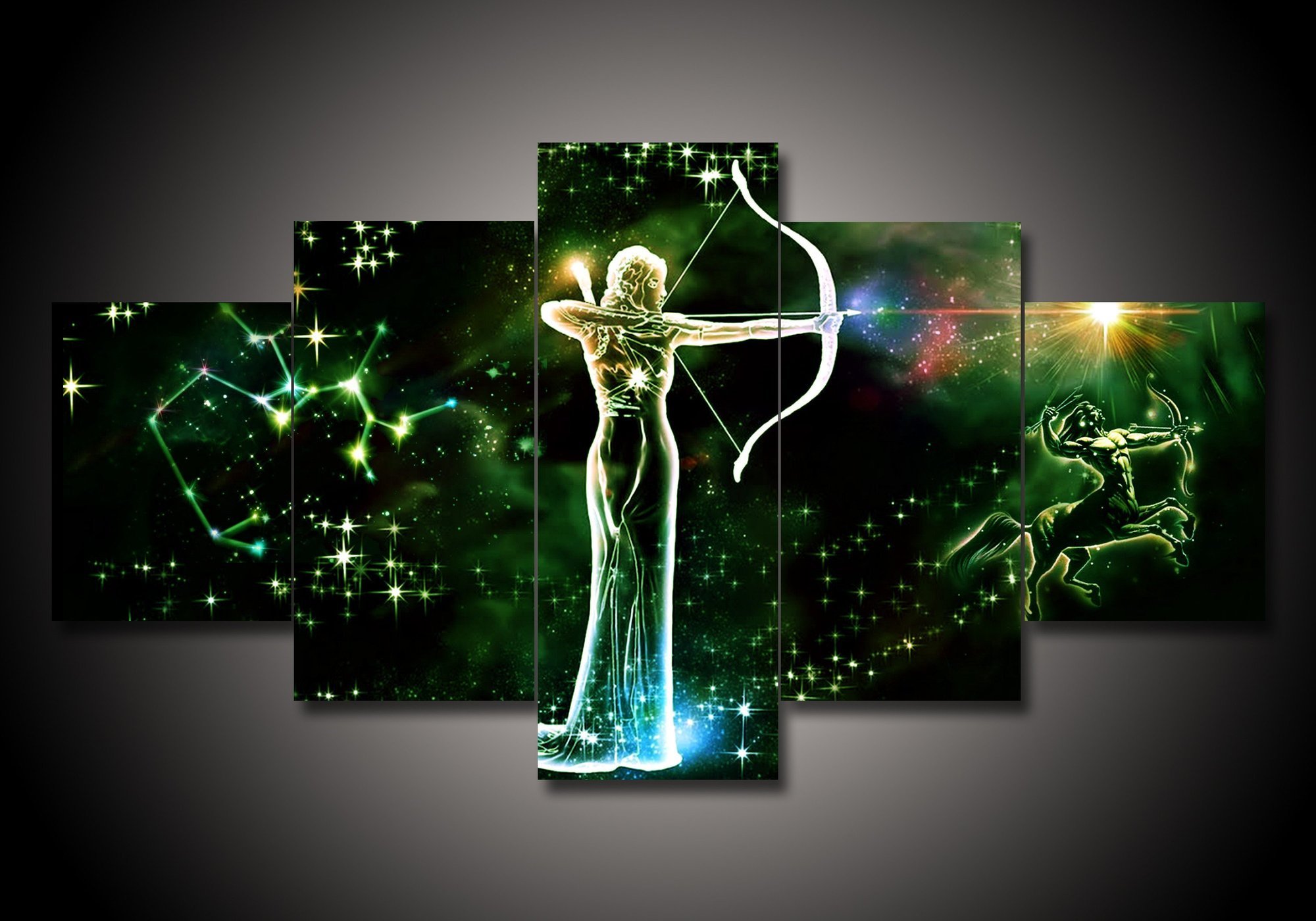 Zodiac - Sagittarius #1 - Abstract 5 Panel Canvas Art Wall Decor Zodiac - Sagittarius #1 - Abstract 5 Panel Canvas Art Wall Decor