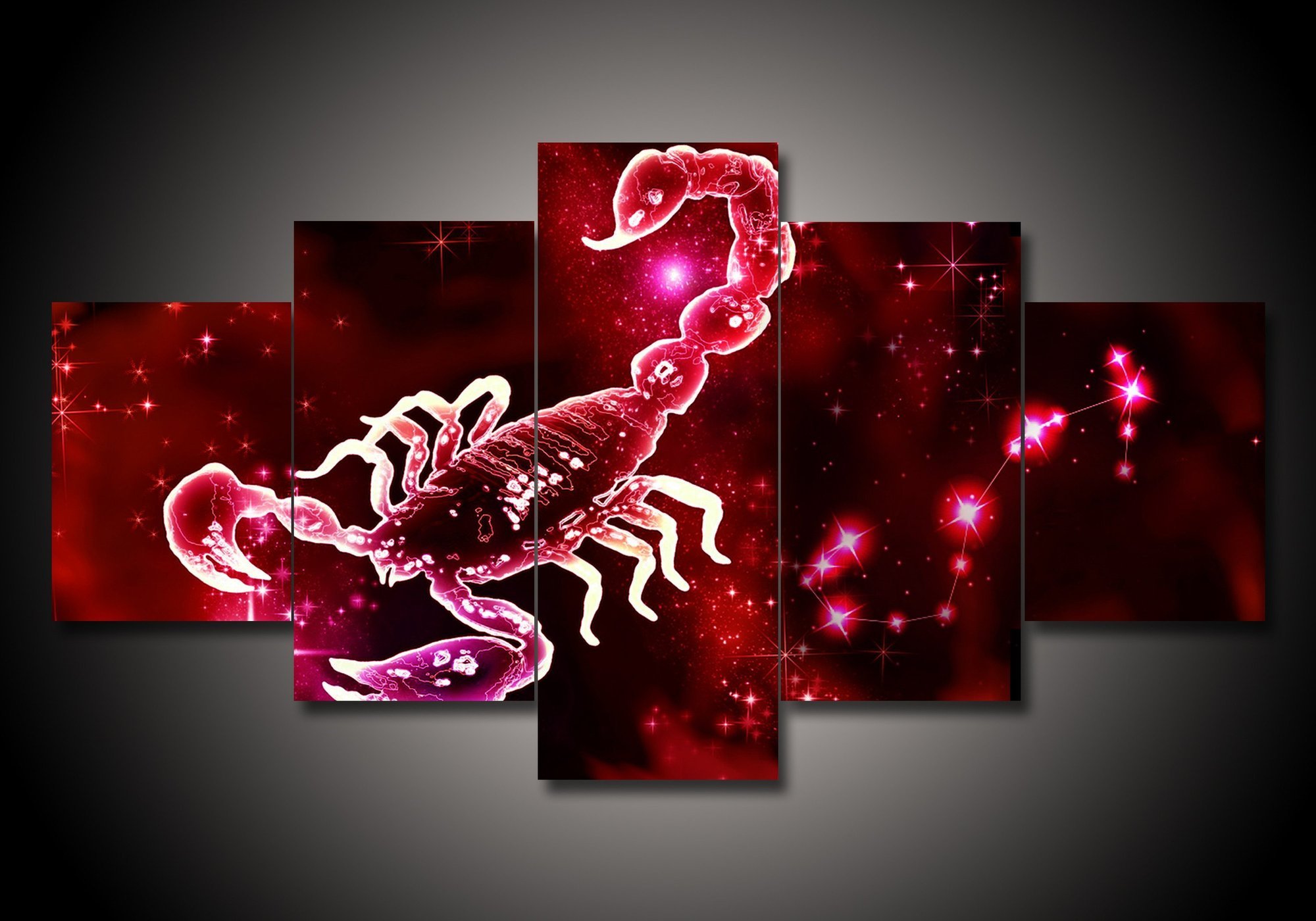 Zodiac - Scorpio #1 - Abstract 5 Panel Canvas Art Wall Decor Zodiac - Scorpio #1 - Abstract 5 Panel Canvas Art Wall Decor