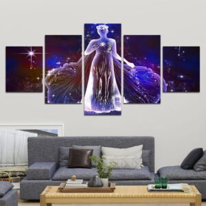 Zodiac - Virgo #1 - Abstract 5 Panel Canvas Art Wall Decor