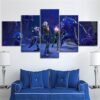 Zombies Pictures Shooting Fortnite Gaming - 5 Panel Canvas Art Wall Decor