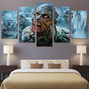 Zombies Walking Dead Horror - Movie 5 Panel Canvas Art Wall Decor