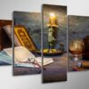 a cosy corner Candles book - Religion 5 Panel Canvas Art Wall Decor