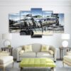 airplane military vehicle - Aircraft 5 Panel Canvas Art Wall Decor