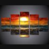 amazing sunset artistic - Space 5 Panel Canvas Art Wall Decor