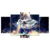 angel girl Play the violin starlight - Abstract 5 Panel Canvas Art Wall Decor