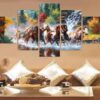 animal mark keathley loshadi koni - Animal 5 Panel Canvas Art Wall Decor