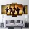 armed soldiers silhouette 01 - Army 5 Panel Canvas Art Wall Decor
