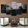 barbell gym bodybuilding - Sport 5 Panel Canvas Art Wall Decor