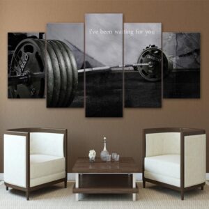 barbell gym bodybuilding - Sport 5 Panel Canvas Art Wall Decor