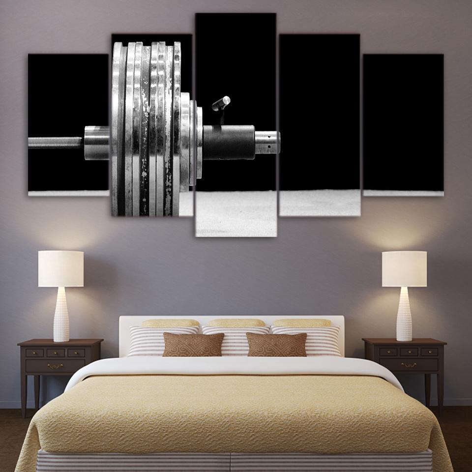 barbell weightlifting equipment - Sport 5 Panel Canvas Art Wall Decor barbell weightlifting equipment - Sport 5 Panel Canvas Art Wall Decor