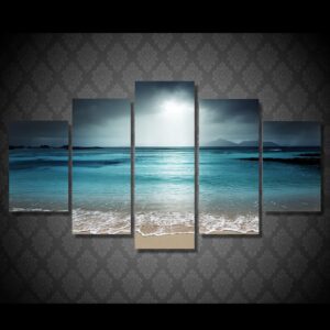 beach ocean sea - Nature 5 Panel Canvas Art Wall Decor