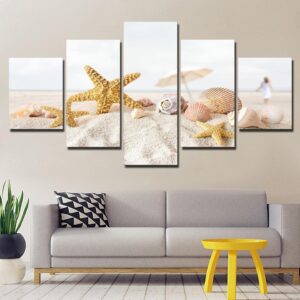 beach shell holiday - Space Canvas Wall Art
